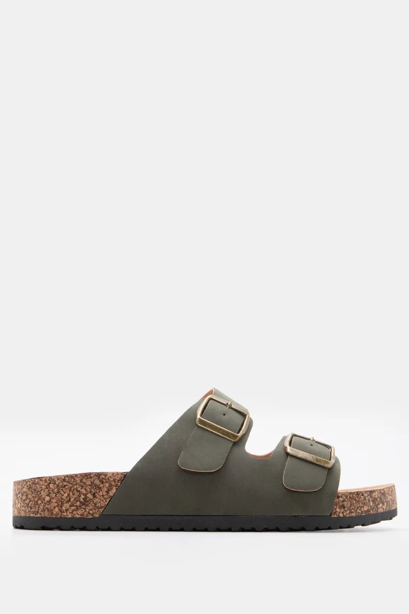 LUIGI DESIGN - Σανδάλια Flatform με Διπλές Τόκες - Χακί