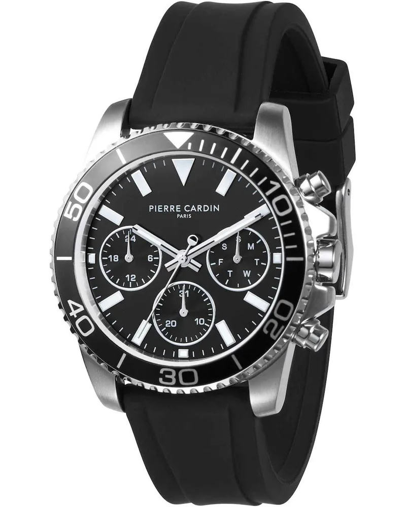 PIERRE CARDIN Nation Posh - CNI.0000, Silver case with Black Rubber Strap