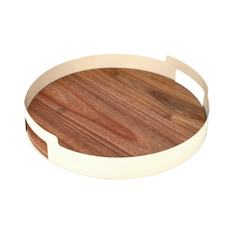 ESTIA ΔΙΣΚΟΣ ΣΕΡΒΙΡΙΣΜΑΤΟΣ ACACIA ΜΕΤΑΛΛΙΚΟΣ IVORY 30cm