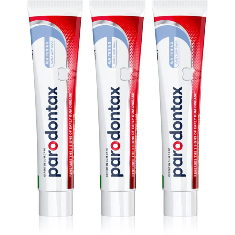 Parodontax Whitening λευκαντική οδοντόκρεμα για την αντιμετώπιση της αιμορραγίας των ούλων 3x75 ml