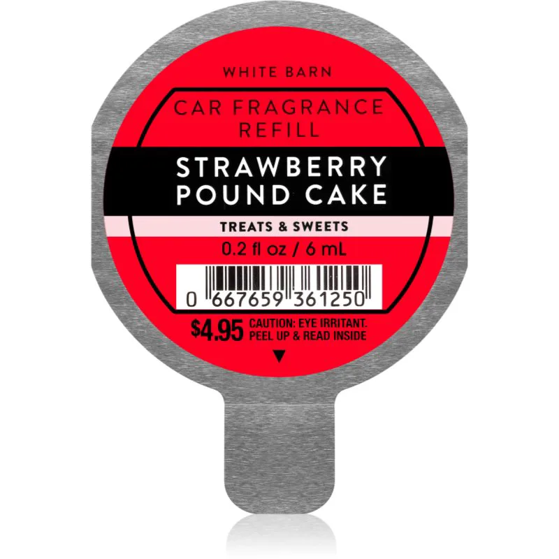 Bath & Body Works Strawberry Pound Cake άρωμα για αυτοκίνητο ανταλλακτικό 6 ml