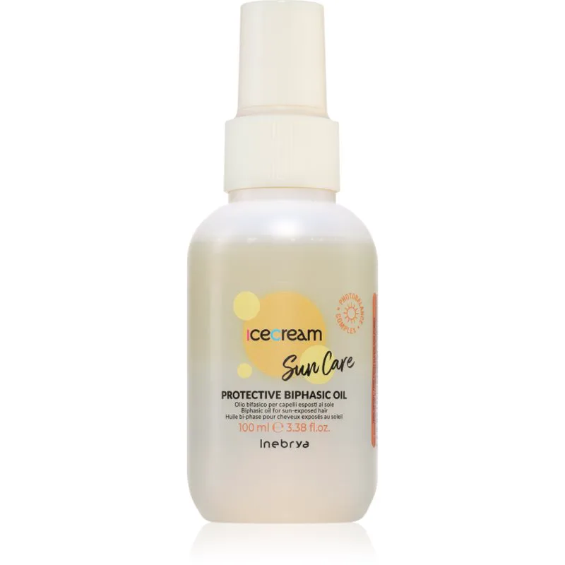 Inebrya Sun Care Protective Biphasic Oil λάδι για μαλλιά ταλαιπωρημένα από τον ήλιο 100 ml