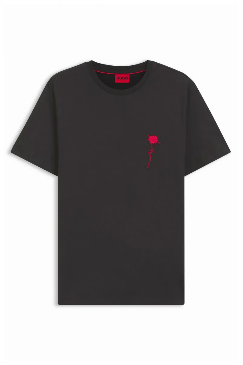HUGO T-SHIRT DIFLOW LOGO ΜΑΥΡΟ