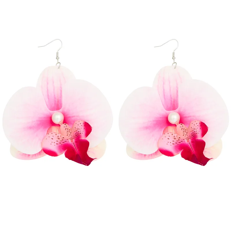 oversized υφασμάτινα σκουλαρίκια fuschia Orchid