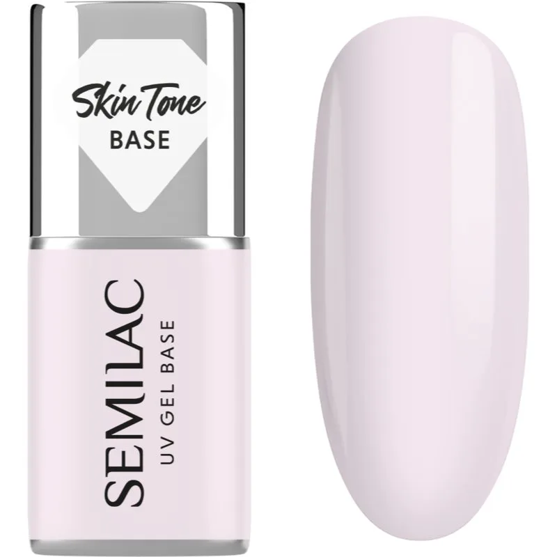Semilac UV Gel Base Skin Tone Base βάση βερνίκι για τζελ νύχια απόχρωση Natural Ροζ 7 ml