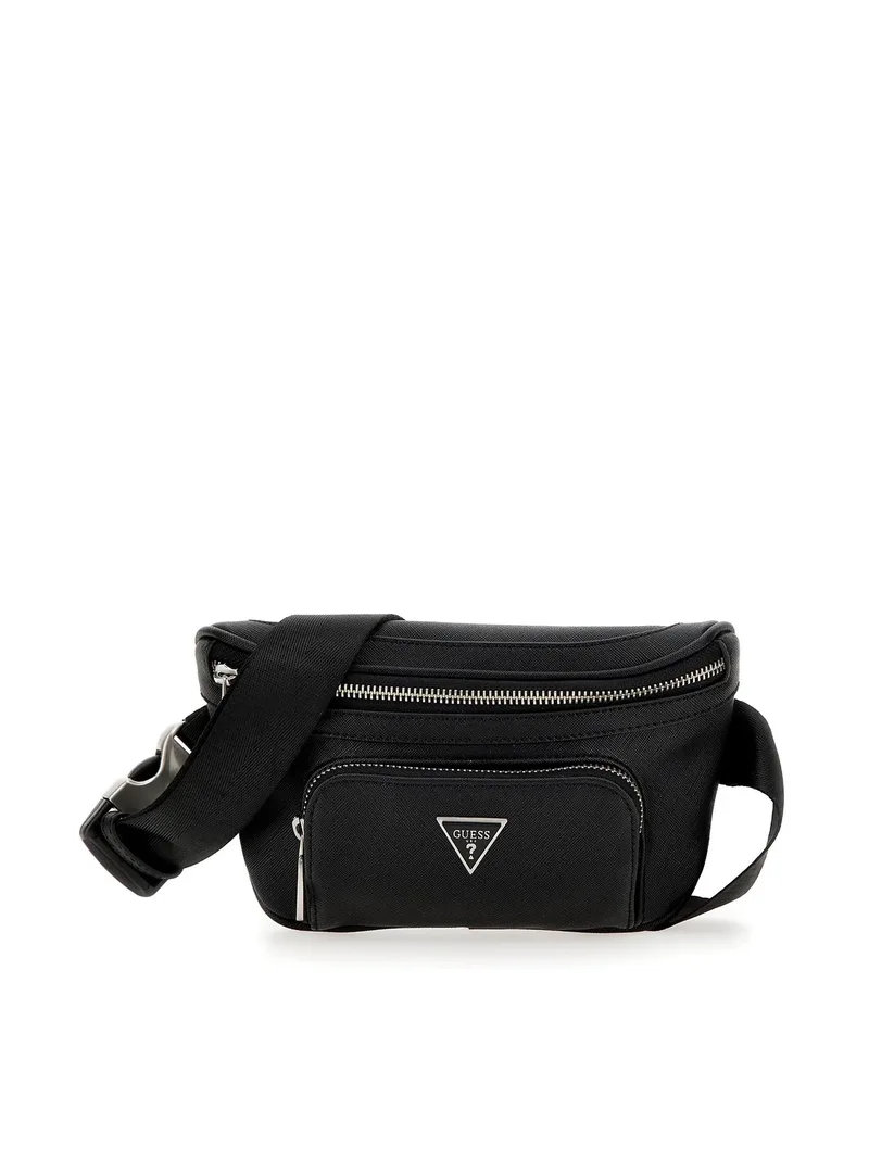 Guess Τσαντάκι Μέσης Certosa Saffiano Smart Mini Bag HMECSAP3332-BLA Μαύρο