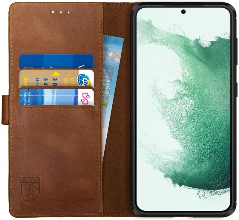 Κόκκινο Deluxe Δερμάτινη Θήκη Πορτοφόλι Samsung Galaxy S22 Plus 5G - Brown (8719246337314)
