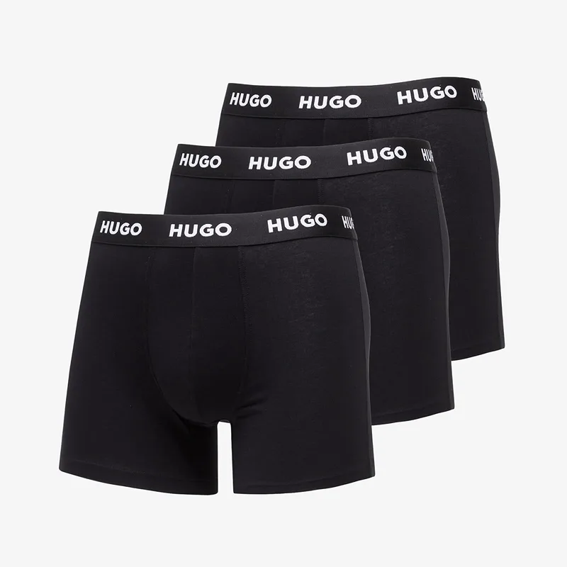 Μπόξερς Hugo Boss Logo-Waistband Boxer Briefs 3-Pack Black M