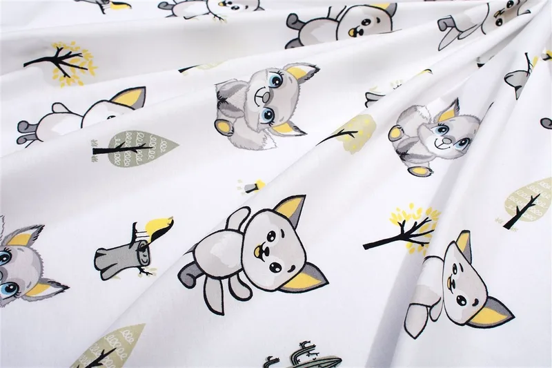 Σεντονάκι Λίκνου bebe Baby Foxes 595 80X110 White-Grey 100% Cotton-31112020074