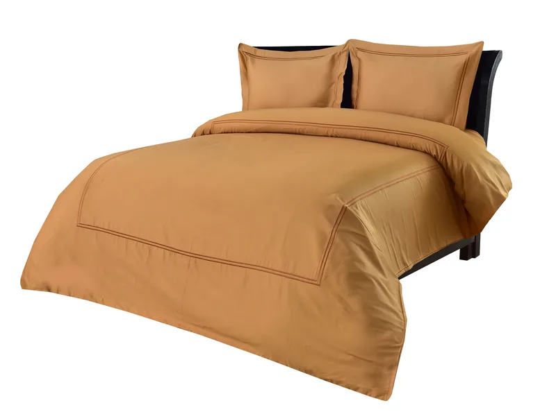 Σετ Παπλωματοθήκη Υπέρδιπλη 220x240 Satin Embroidered Classico 2-Cinammon