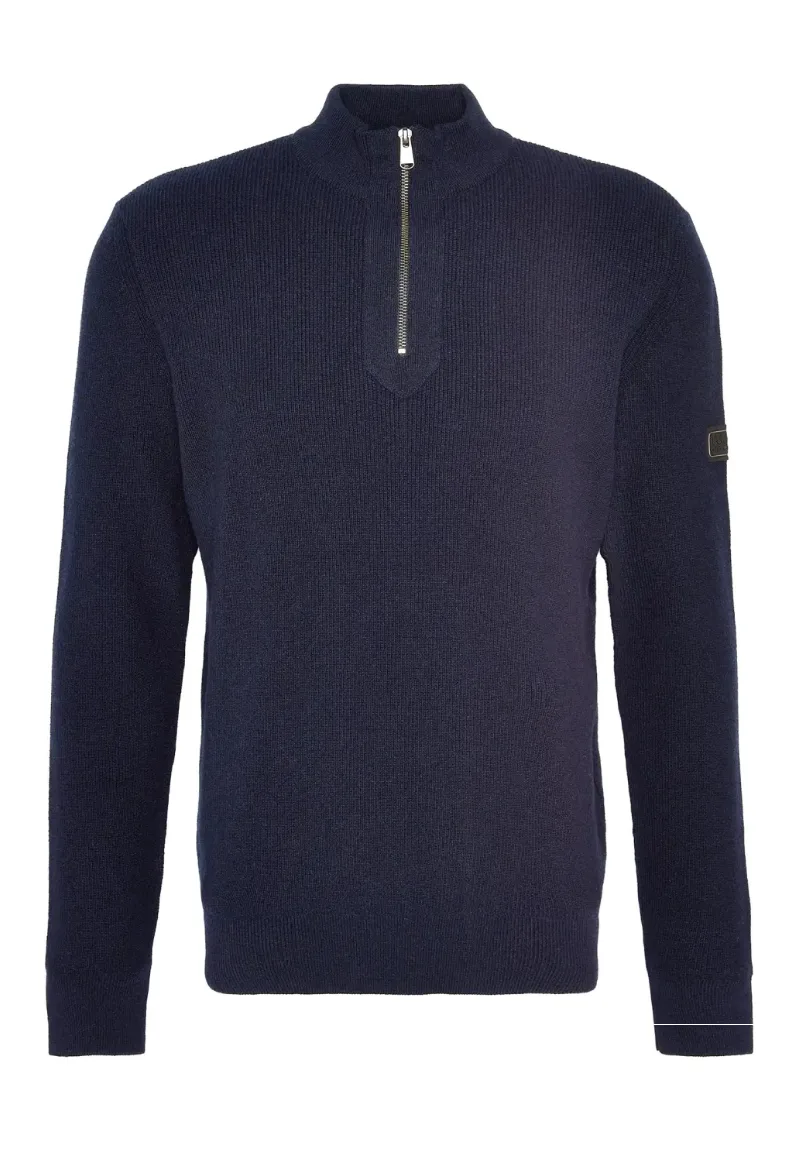 ΑΝΔΡΙΚΟ ΠΛΕΚΤΟ CRAWLEY FUNNEL NECK JUMPER BARBOUR INTERNATIONAL ΚΑΝΟΝΙΚΗ ΓΡΑΜΜΗ ΣΚΟΥΡΟ ΜΠΛΕ