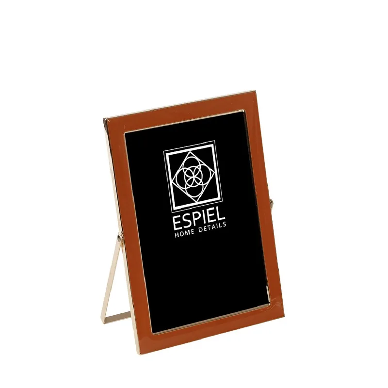 Κορνίζα Μεταλλική Πορτοκαλί-Χρυσή ESPIEL 15x20εκ. FAM623 (Υλικό: Μεταλλικό, Χρώμα: Πορτοκαλί) - ESPIEL - FAM623