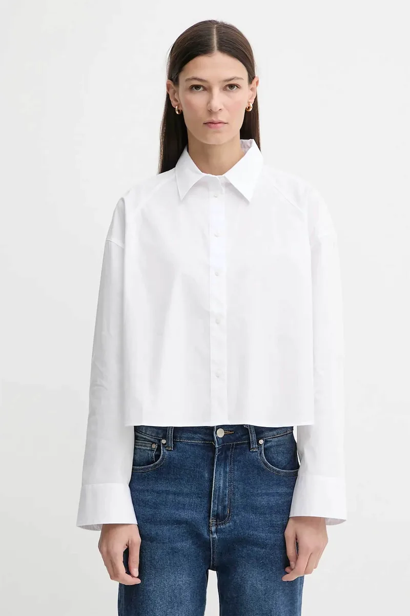 Calvin Klein Jeans γυναικείο πουκάμισο cropped Boxy Fit - LV047C141G Λευκό