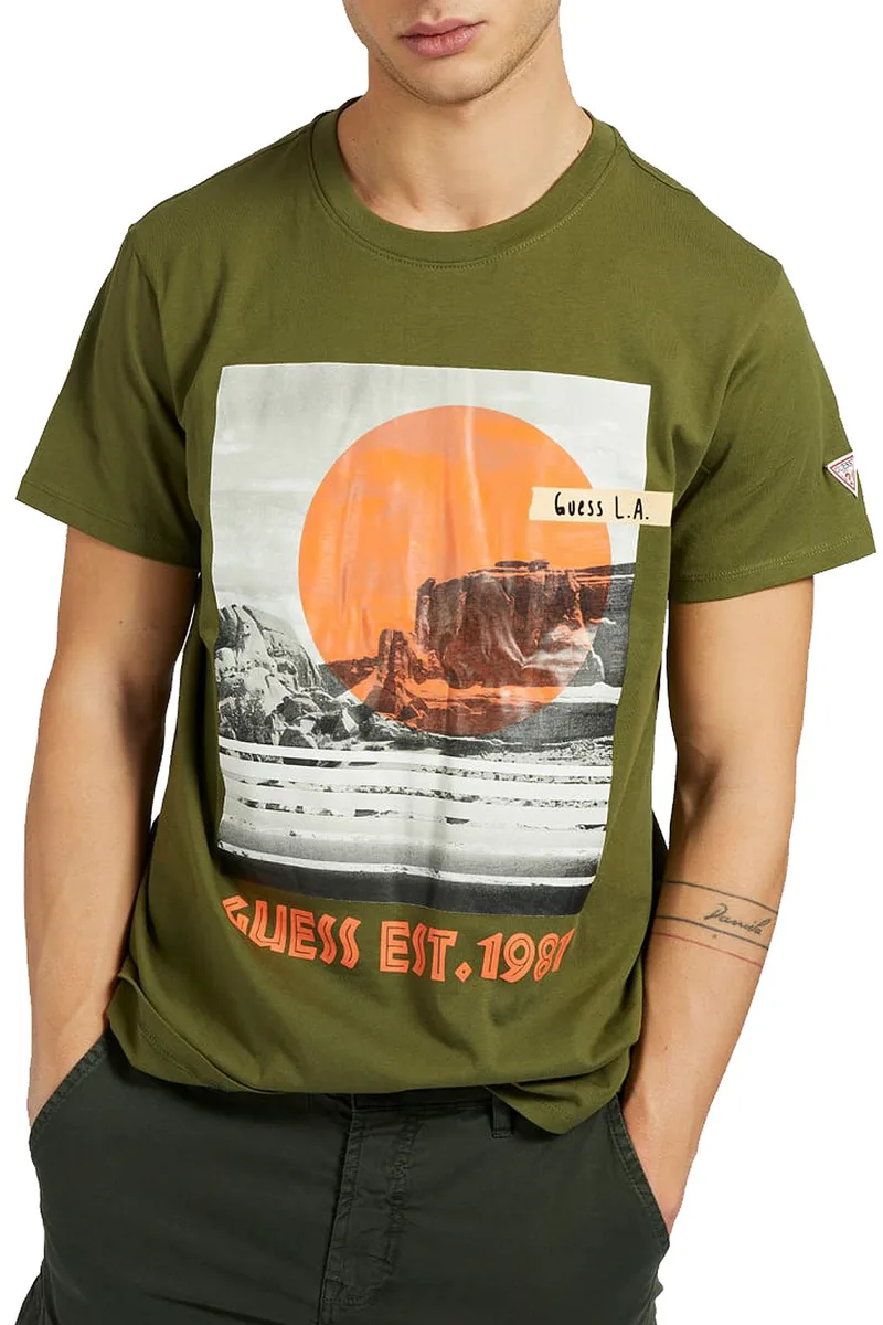 Μπλούζα Κοντομάνικη Guess Print M1GI54I3Z11-GU0-G8DA Ανδρικό