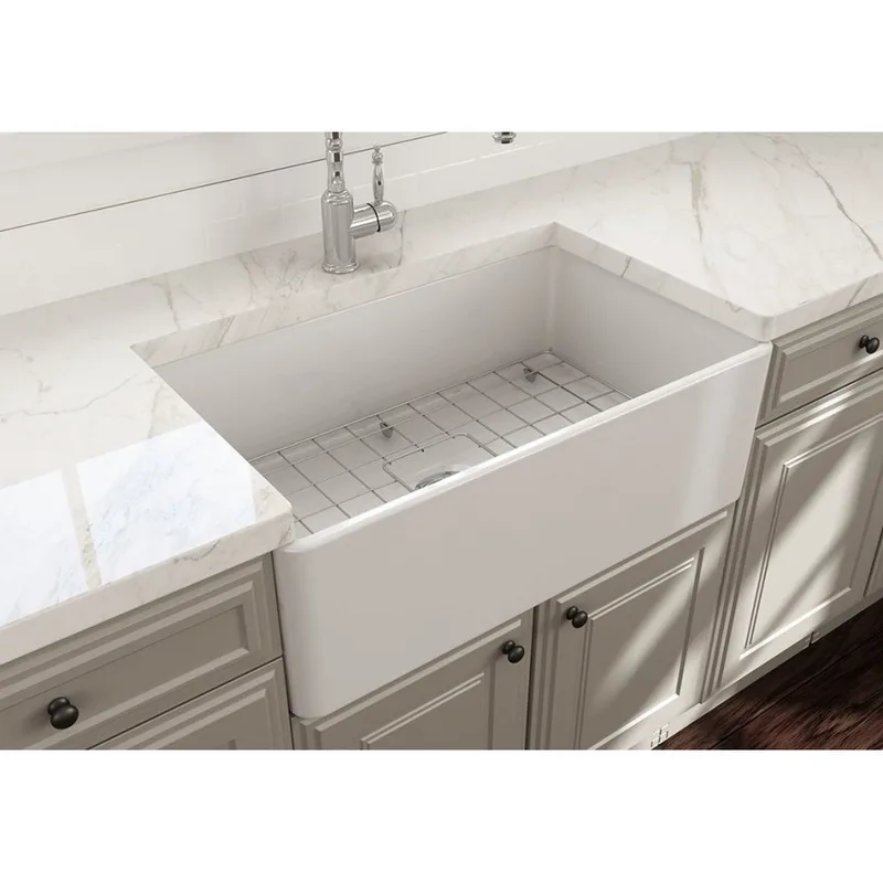 Νεροχύτης Πορσελάνη Bocchi 1138-300 (76x46) White Γυαλιστερό (Επικαθήμενος)