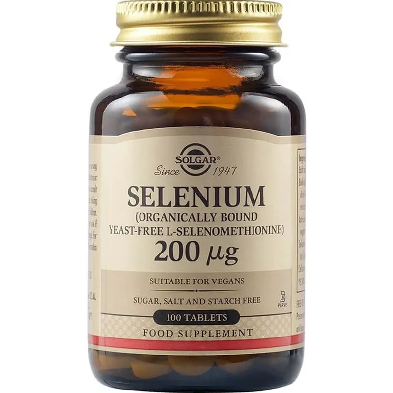 Solgar Selenium 200μg Συμπλήρωμα Διατροφής με Σελήνιο για την Ενίσχυση της Ανδρικής Γονιμότητας & τη Φυσιολογική Λειτουργία του Οργανισμού 100tabs
