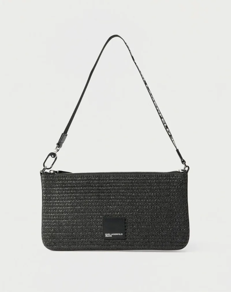 KARL LAGERFELD JEANS KLJ BOX LOGO RAFFIA POUCH B2W30213-999 Black