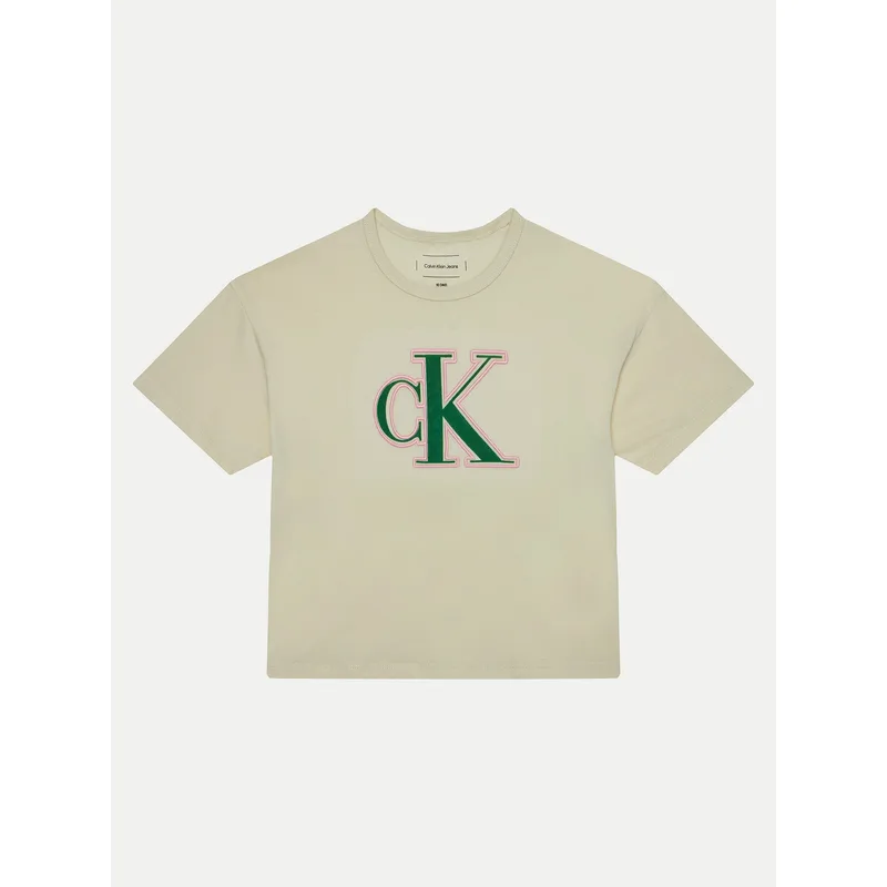 Calvin Klein Jeans T-Shirt IG0IG02806 Εκρού Boxy Fit