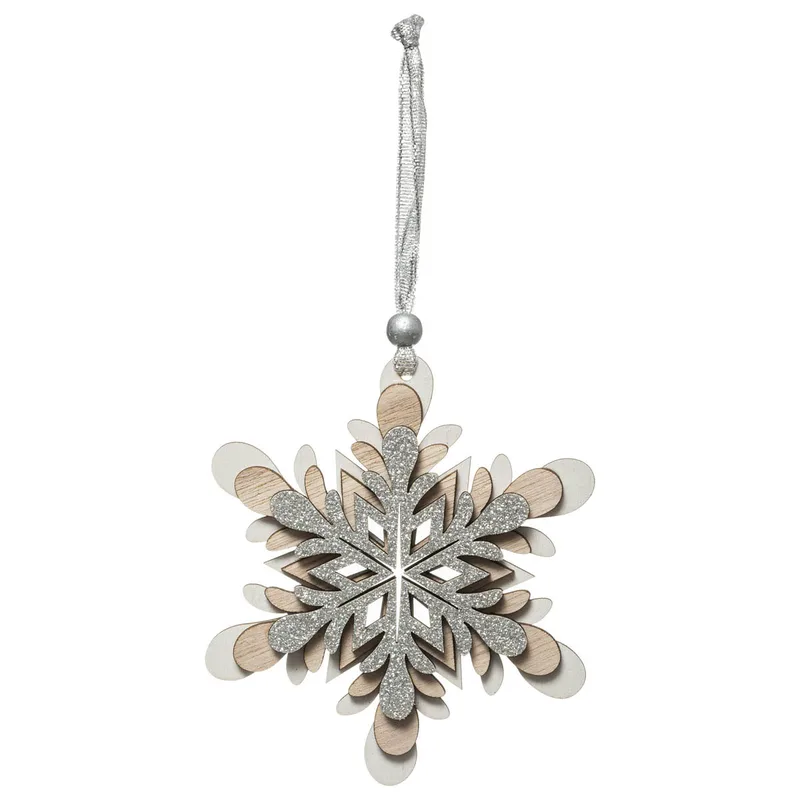Στολίδι Χριστουγεννιάτικο (12x12) A-S Silver Snowflake 175946
