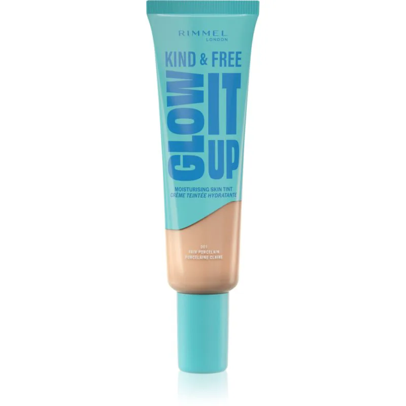 Rimmel Kind & Free Glow It Up ελαφρύ ενυδατικό μεικ απ απόχρωση 001 Fair Porcelain 30 ml