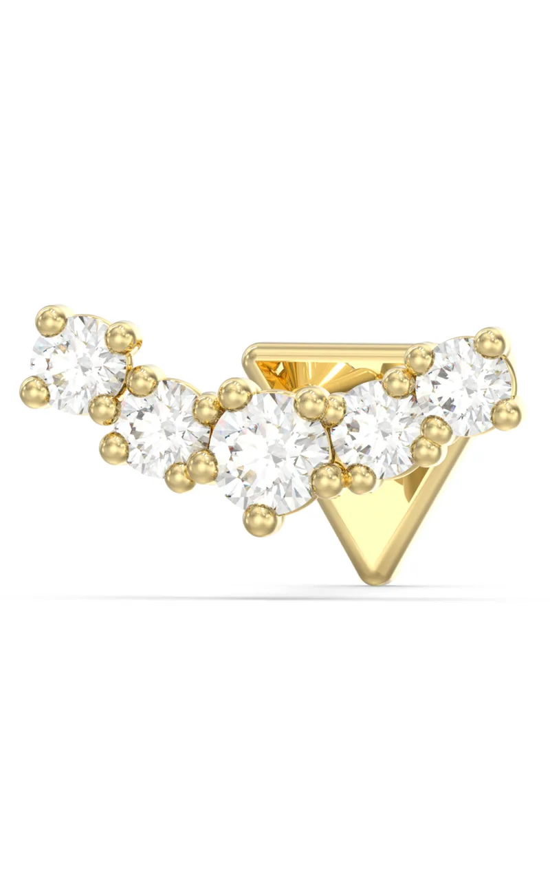 GUESS STEEL PIERCING STUDIO JUBE06265JWYGT/U Σκουλαρίκι Χρυσό Μονό Με Πέτρες