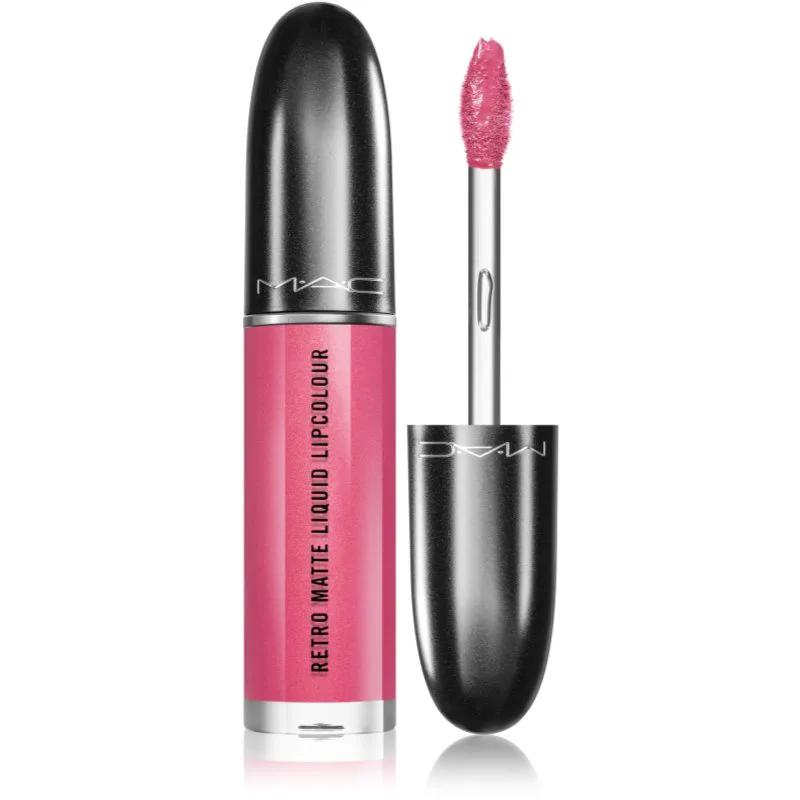 MAC Cosmetics Retro Matte Liquid Lipcolour ματ κραγιόν με μεταλλικό αποτέλεσμα απόχρωση Metallic Rose 5 ml