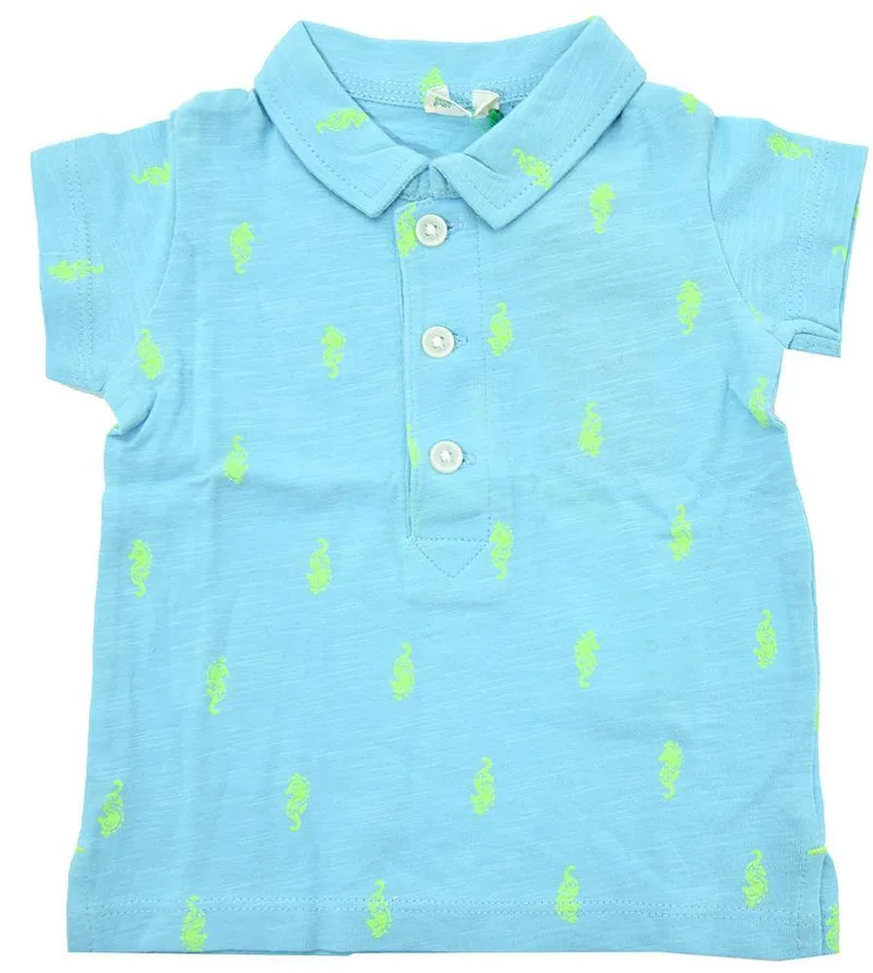 POLO T-SHIRT BENETTON SUMMER HIM ΤΙΡΚΟΥΑΖ (62 CM)-(3-6 ΜΗΝΩΝ)