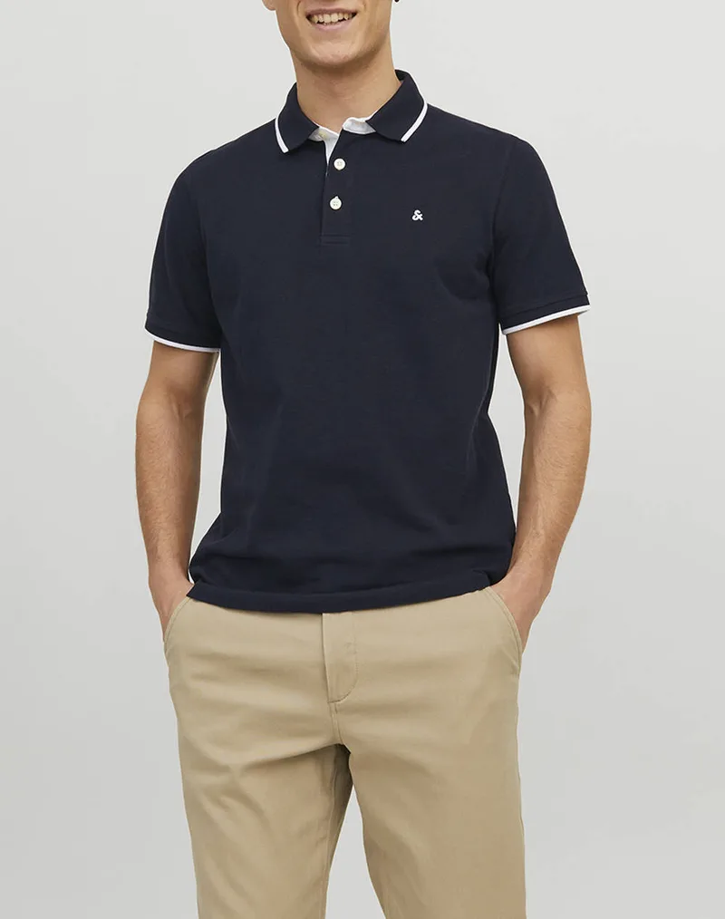 JACK&JONES ΜΠΛΟΥΖΑ ΑΝΤΡΙΚΗ JJEPAULOS POLO SS NOOS 12136668-Navy BlazerPLAY MidnightBlue