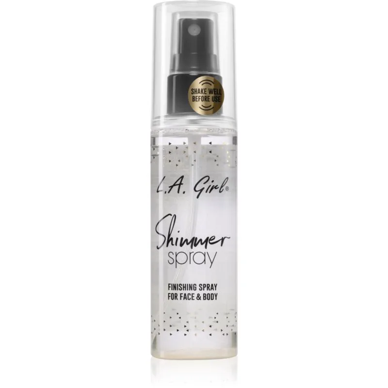 L.A. Girl Cosmetics Shimmer Spray σταθεροποιητικό σπρέι για μεικ απ Για πρόσωπο και σώμα απόχρωση Χρυσό 80 ml