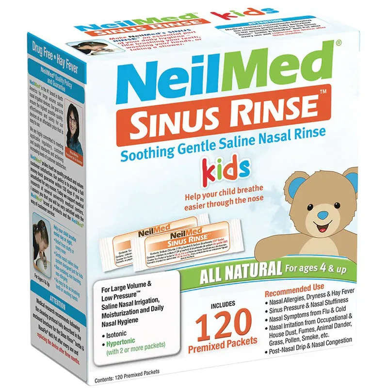 NeilMed Sinus Rinse for Kids All Natural Ανταλλακτικά για Παιδικό Σύστημα Ρινικών Πλύσεων 4+ Years 120 Φακελίσκοι