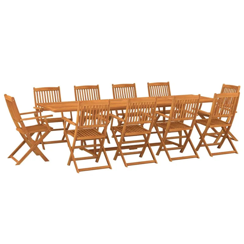 vidaXL Σετ Τραπεζαρίας Κήπου 11 Τεμαχίων 280x90x75 εκ. Μασίφ Ακακία