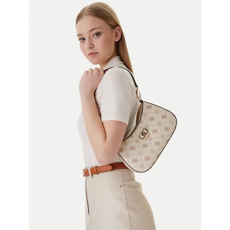 Τσάντα Guess Emelie Logo HWGP99 28180 Εκρού