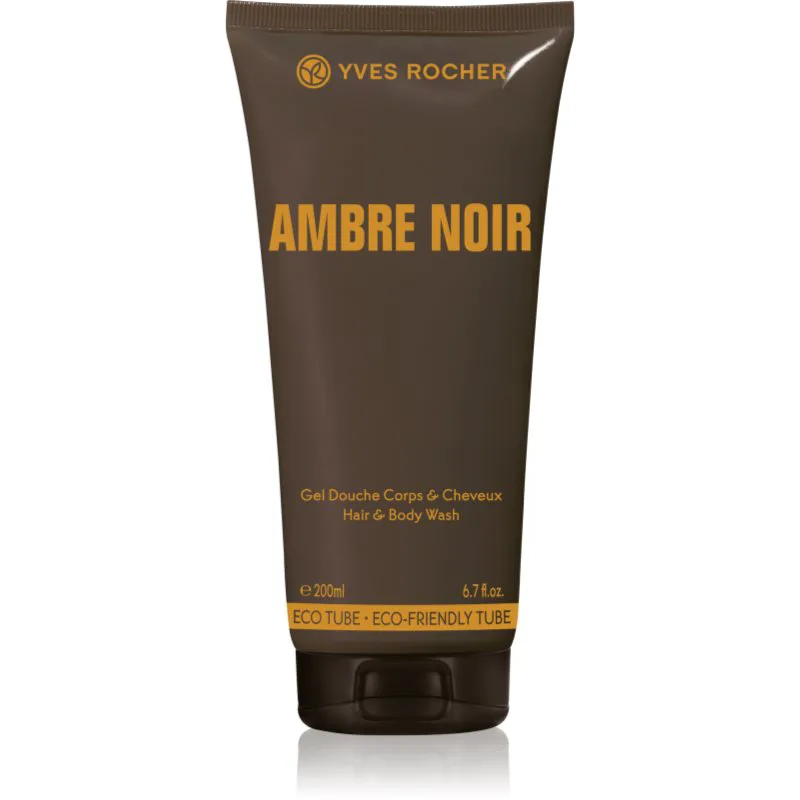 Yves Rocher Ambre Noir τζελ για ντους για σώμα και μαλλιά για άντρες 200 ml