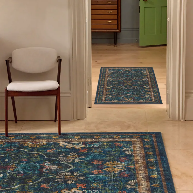 Midnight Paisley Eco-Washable Rug