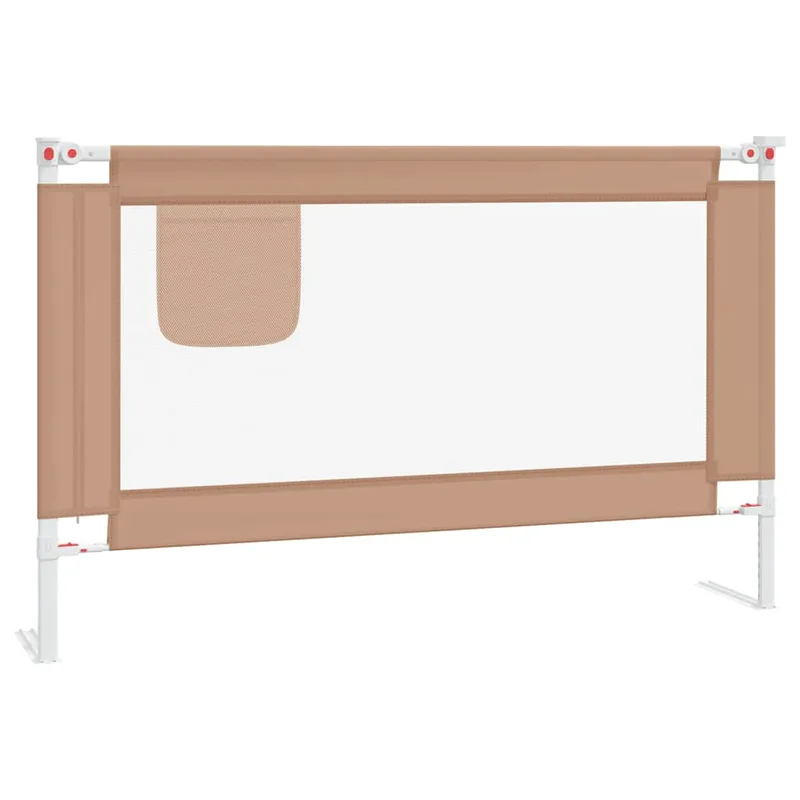 vidaXL Μπάρα Κρεβατιού Προστατευτική Taupe 120 x 25 εκ. Υφασμάτινη