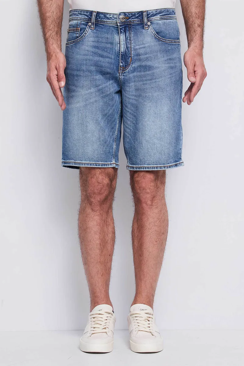 Gaudi ανδρική denim βερμούδα πεντάτσεπη Slim Fit - 611GU26021 Denim Blue