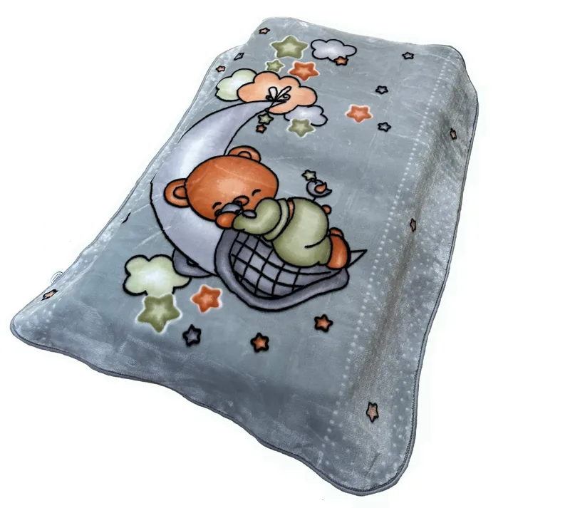 Κουβέρτα Βελουτέ Κούνιας Dimcol Crescent Moon 33 Light Grey 110x140