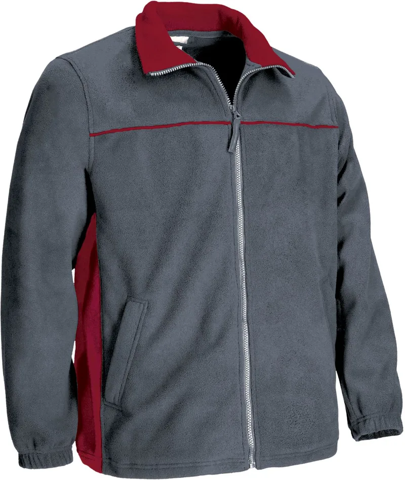 Fleece Jacket THUNDER Valento FPVATHUGR Cement Grey-Lotto Red