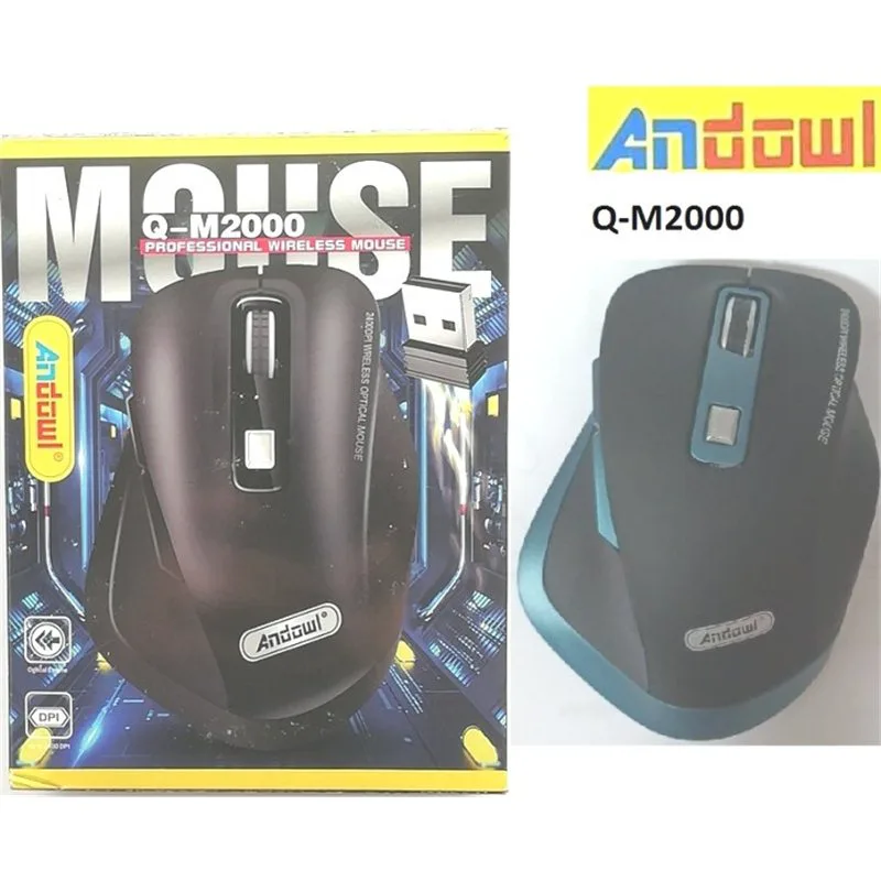 Andowl Q-M2000 Ασύρματο Εργονομικό Ποντίκι Μαύρο