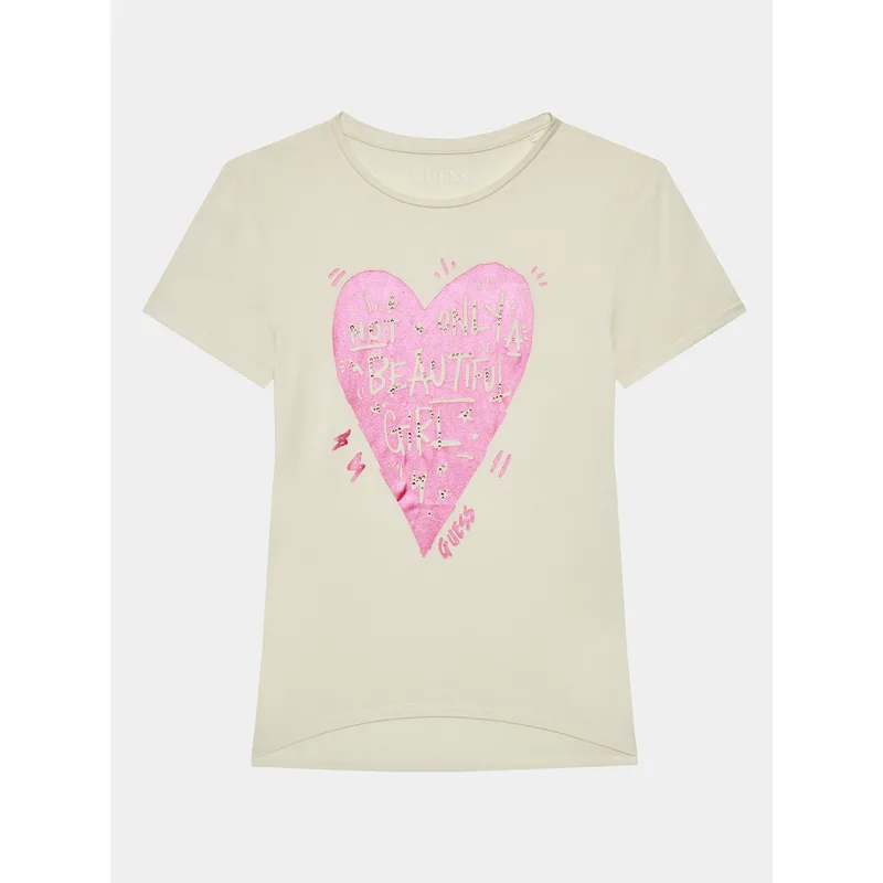 Guess T-Shirt J3BI20 KBDN0 Εκρού Regular Fit