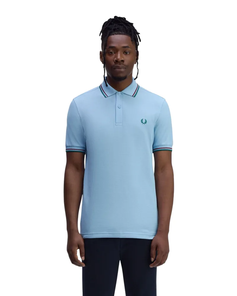 Fred Perry Ανδρική Μπλούζα Twin Tipped Polo M3600-Z55 Σιέλ