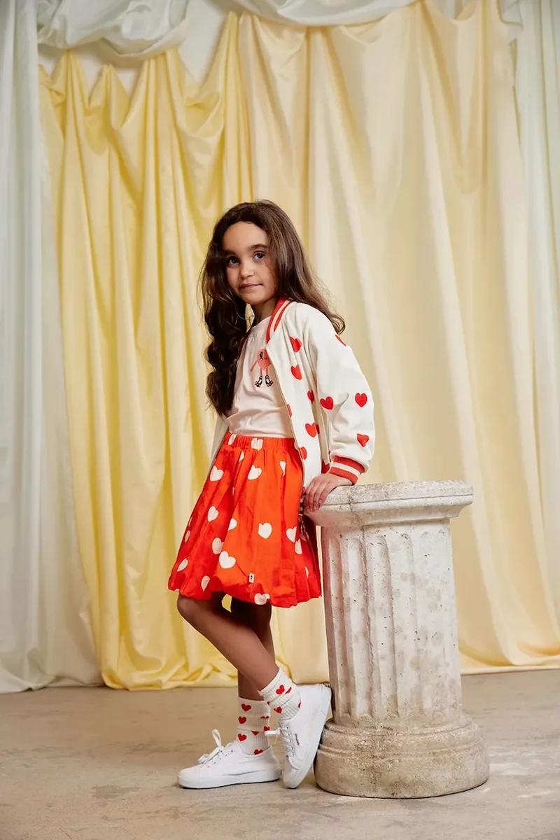 Παιδική βαμβακερή φούστα Mini Rodini Hearts