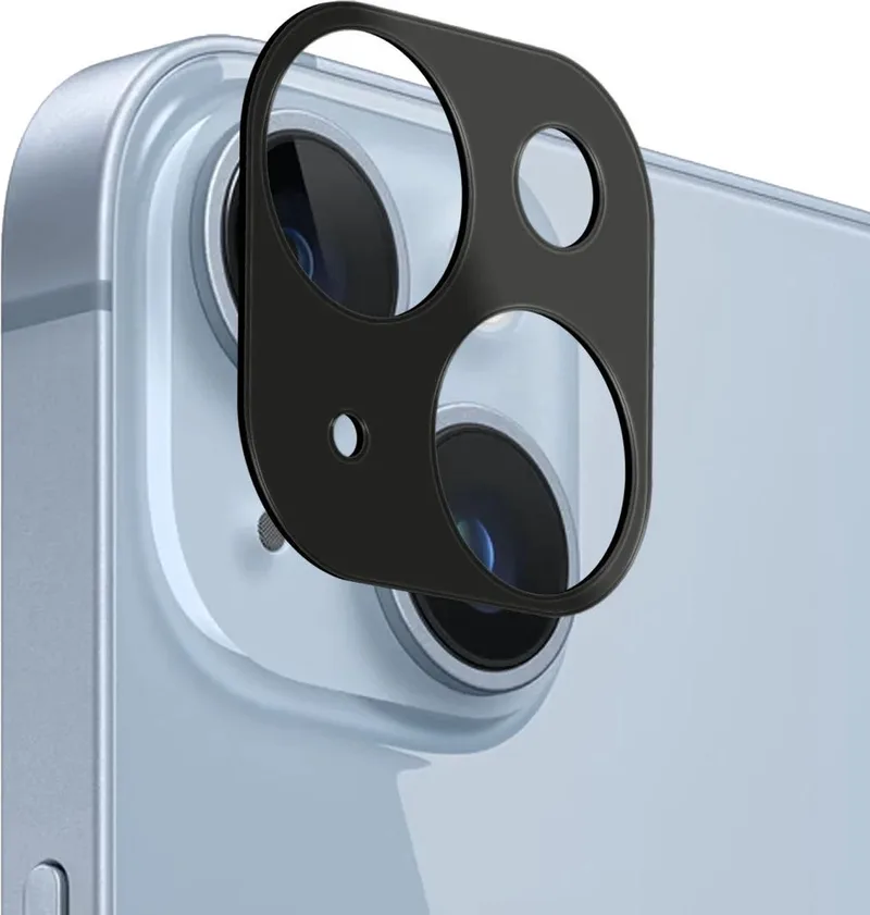 Κόκκινο Camera Lens Protector - Προστατευτικό Κάλυμμα Κάμερας - Apple iPhone 15 / 15 Plus - Black (8719246409516)