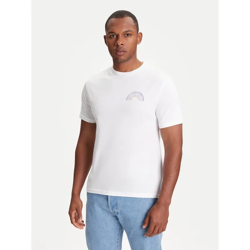 United Colors Of Benetton T-Shirt 3I1XU1096 Λευκό Regular Fit