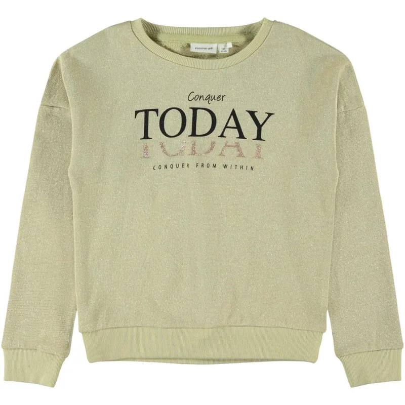 Μπλούζα κορίτσι Name it -13184357-brown rice organic cotton