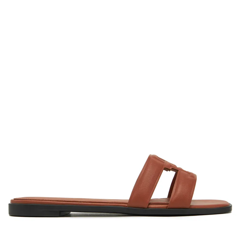 Παντόφλες Tommy Hilfiger Th Logo Strap Mule FW0FW08671 Καφέ