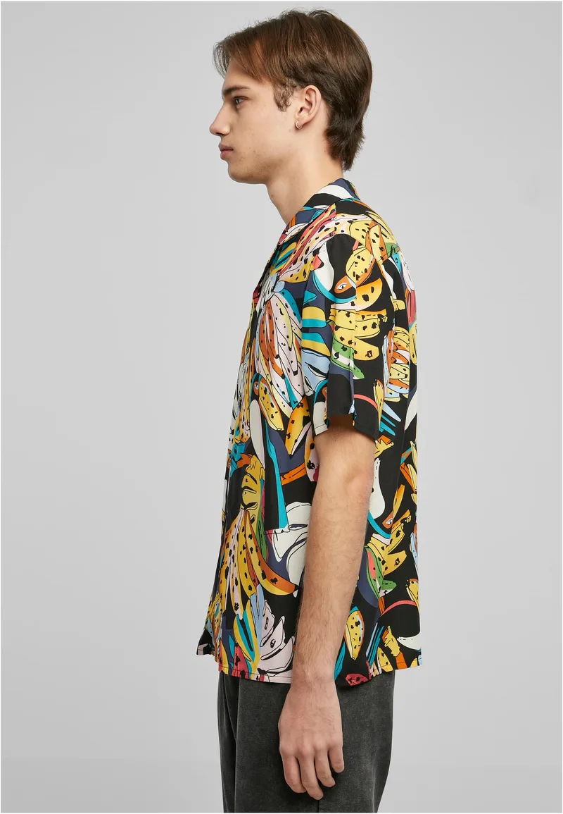Viscose AOP Resort Shirt Urban Classics TB4150-04603 toucans