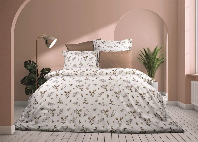 Σετ Σεντόνια Υπέρδιπλα 4 Τεμαχίων Dimcol Μυρτώ 352 220x240 Μπεζ