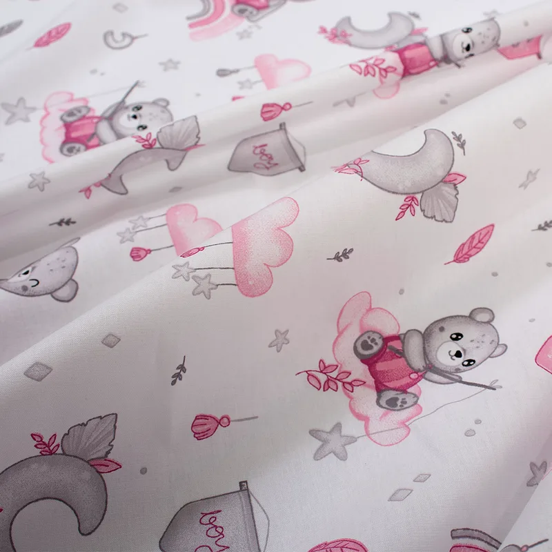 Πάνα Χασέ (80x80) Dimcol Cloudy Bear 582 White - Ροζ