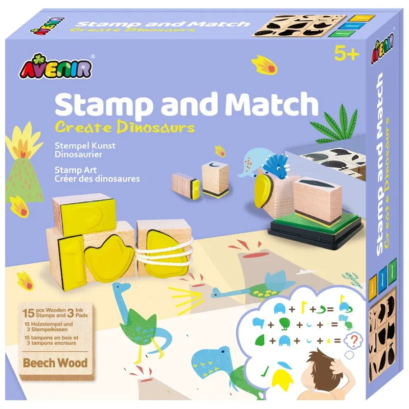 Avenir Stamp and Match Κωδ 60738 Παιδικό Παιχνίδι 1 Τεμάχιο - Create Dinosaurs